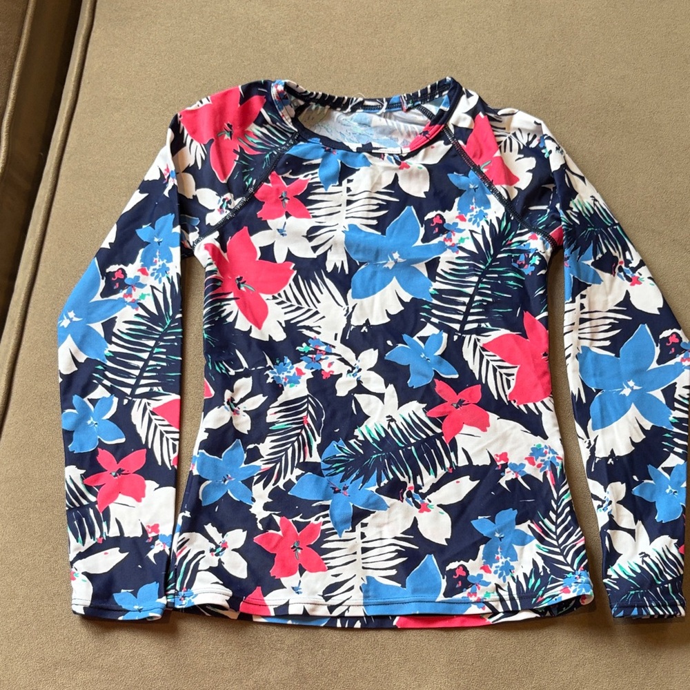 Floral Kids Swim Rash Guard